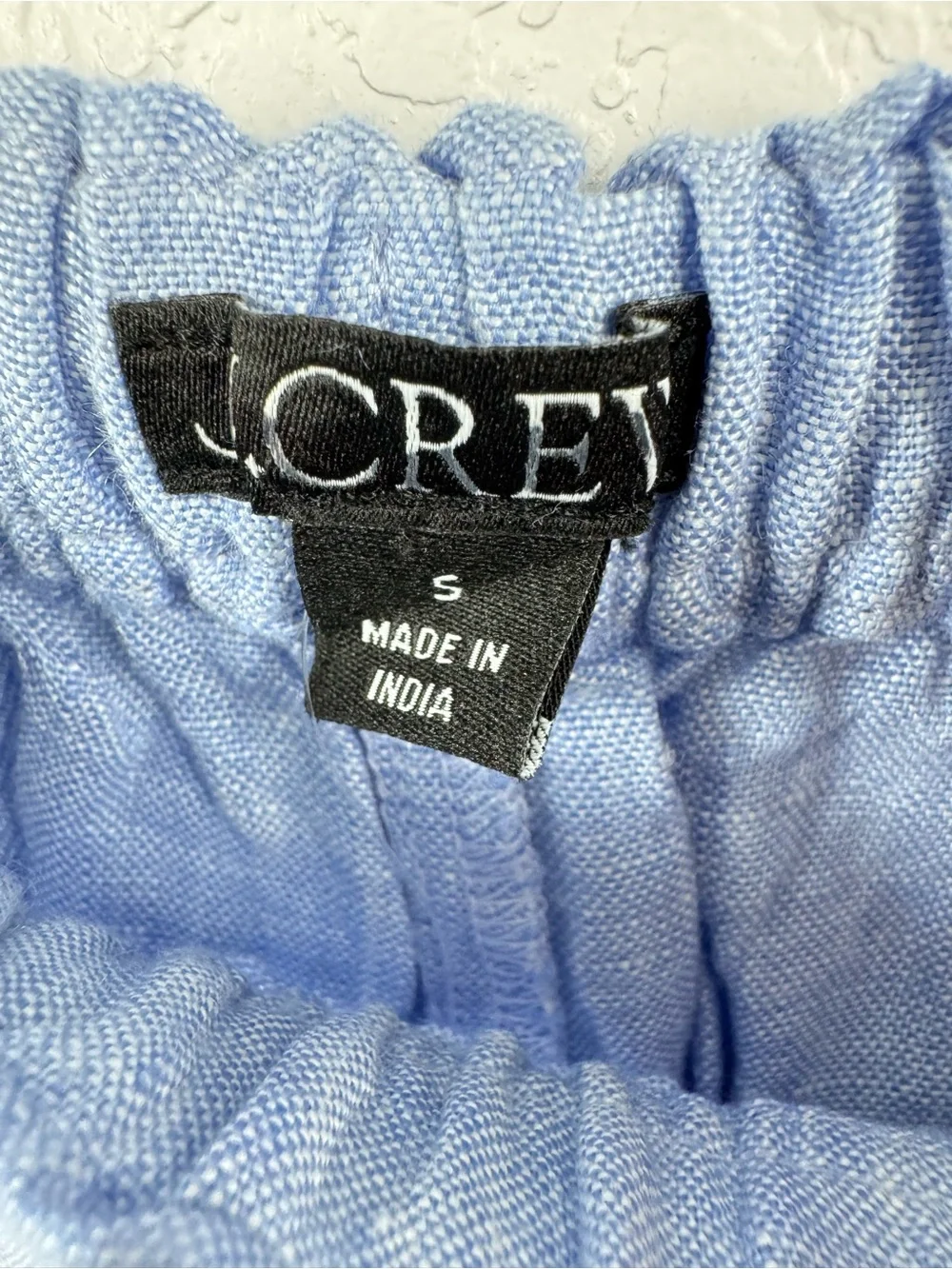 J. Crew Soleil Pants Blue Drawstring Wide-Leg Linen